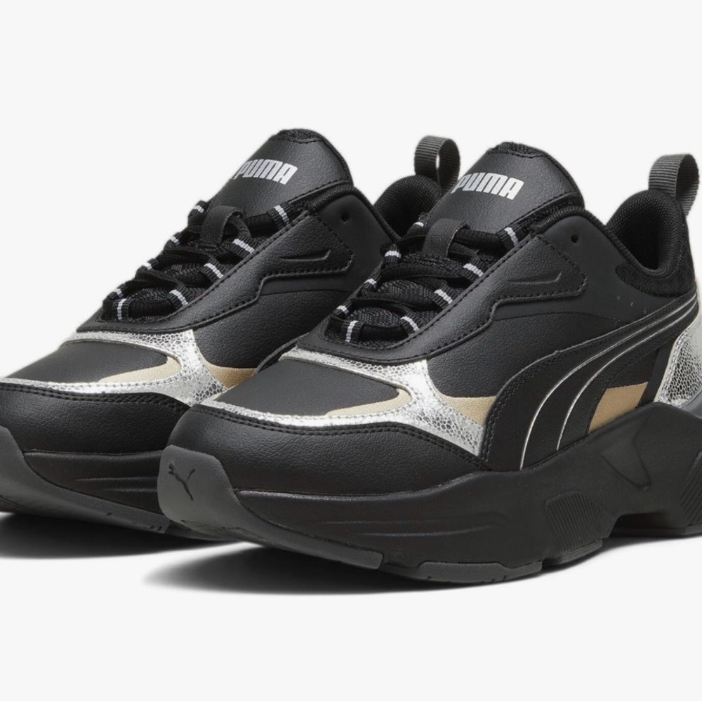 Puma Black and Metallic Sneakers